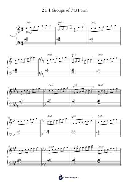2 5 1 Groups of 7 B Form Sheet Music by Virlouis-Arr.Yorktie Phisopp
