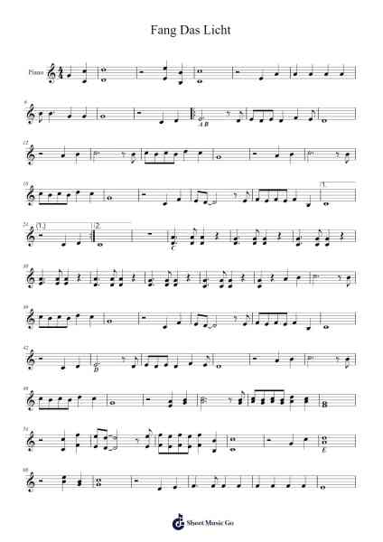 Fang Das Licht 樂譜由  - 編曲 Crodre Kipqe