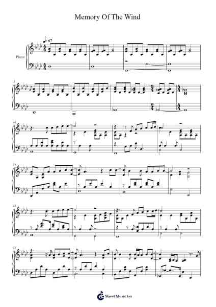 Memory Of The Wind Sheet Music by Rusrett Frenions-Arr.Ianruth Xalain