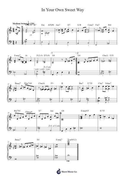 In Your Own Sweet Way Sheet Music by The Dave Brubeck Quartet-Arr.Invy