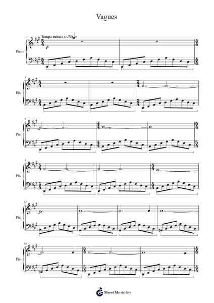 Vagues Sheet Music by loja38-Arr.Taters Jonkyle