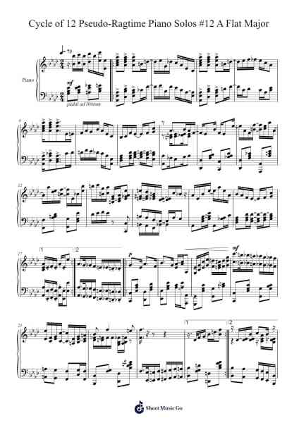 Cycle of 12 Pseudo-Ragtime Piano Solos #12 in A Flat Major Sheet Music by Are Jayem-Arr.Payrusk