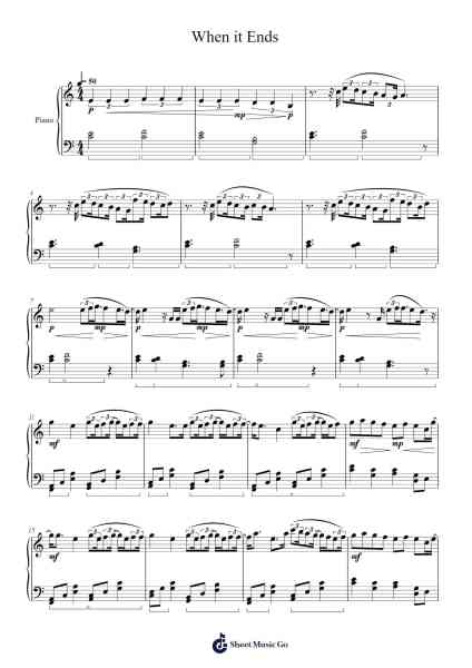 When it Ends Sheet Music by Avery Lynch-Arr.Nodric