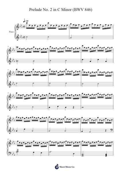 Prelude No. 2 in C Minor, BWV 846 (from the "Well-Tempered Clavier", Book I) Sheet Music by Johann Sebastian Bach-Arr.Mcdel Auriah