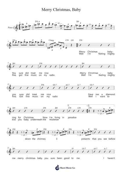 Merry Christmas, Baby Sheet Music by Charles Brown-Arr.Jendine