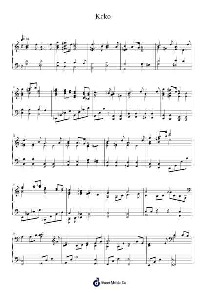 Koko Sheet Music by 坂本龍一-Arr.Cumwyatt
