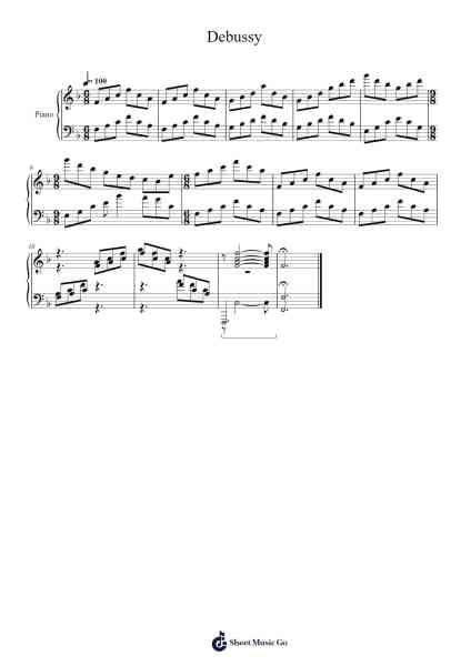 Debussy Sheet Music by beatriceville-Arr.Marjill