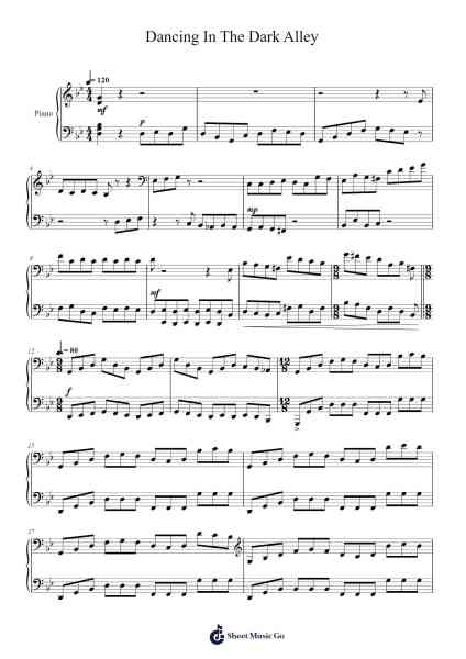 Dancing In The Dark Alley Sheet Music by Xeholt-Arr.Yonnggiles