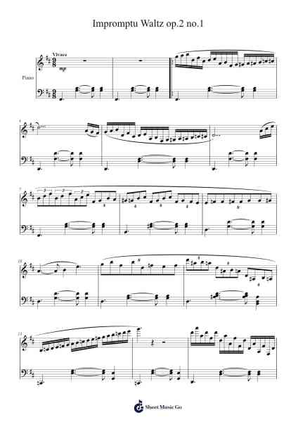 Impromptu Waltz op.2 no.1 Sheet Music by Alkım Koş-Arr.Clevestowe Walkyes