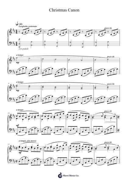 Canon in D Major Sheet Music by Johann Pachelbel-Arr.Eltave