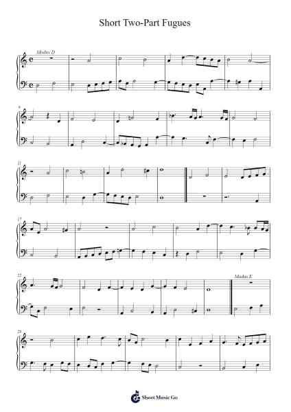 Short Two-Part Fugues Sheet Music by Johann Joseph Fux-Arr.Holmesney Cliffcol