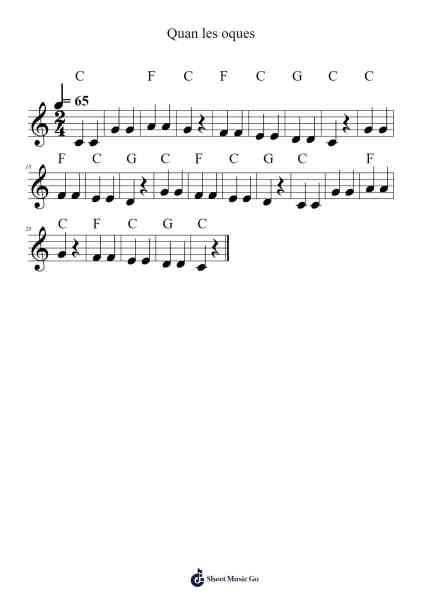 Quan les oques Sheet Music by Rhyspont-Arr.Uvey