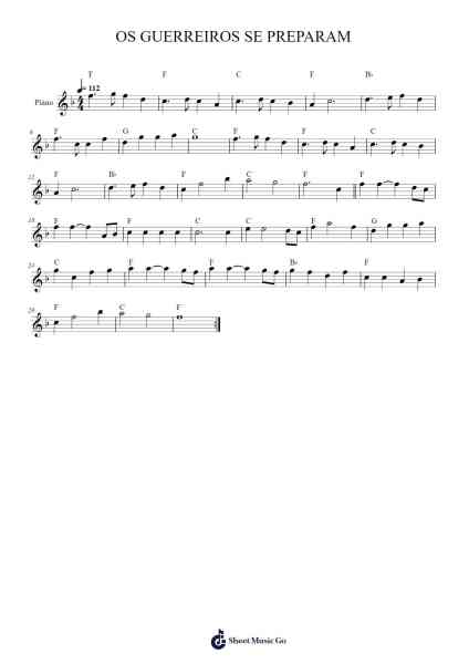 OS GUERREIROS SE PREPARAM Sheet Music by -Arr.Holmesmax