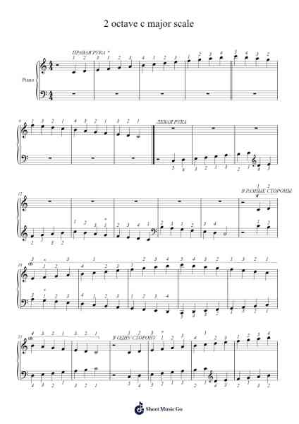2 octave c major scale Sheet Music by Lessons - Scales-Arr.Browneclaude Petmond