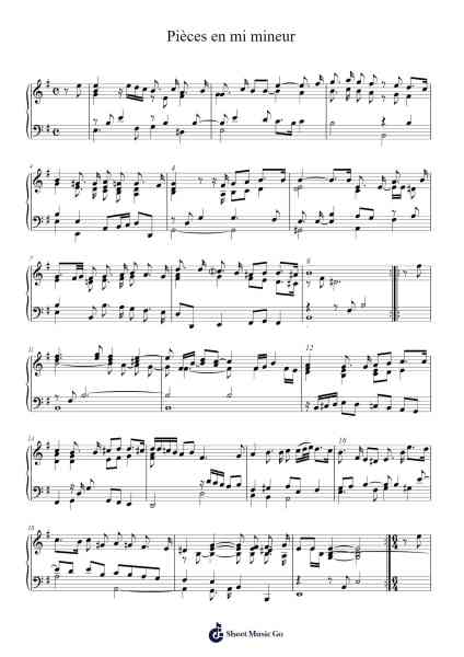 Pièces en mi mineur Sheet Music by Unknown author-Arr.Reedtrine Gunnix