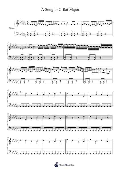 A Song in C-flat Major Sheet Music by Epic Horizon Music-Arr.Walshac