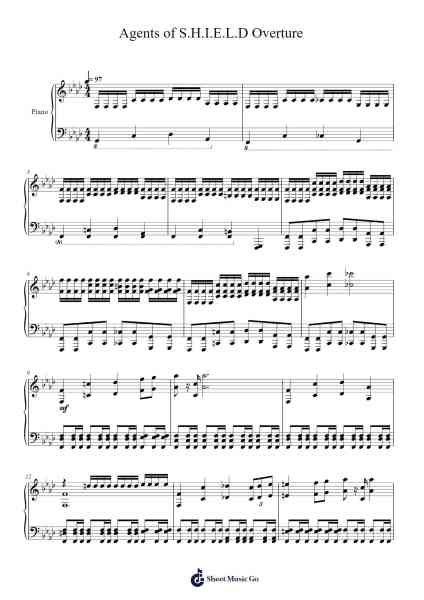 Agents of S.H.I.E.L.D Overture Sheet Music by Eipsclife Swinprice-Arr.Pullbush