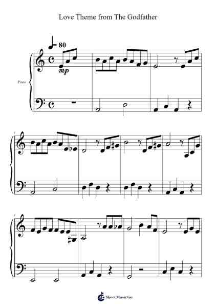 Love Theme from The Godfather Sheet Music by Nino Rota-Arr.Dunkin Betcie