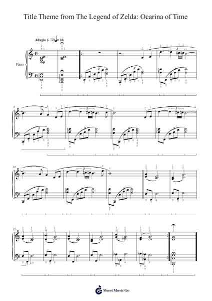 Title Theme from The Legend of Zelda: Ocarina of Time Sheet Music by Koji Kondo-Arr.Wooraine Fintis