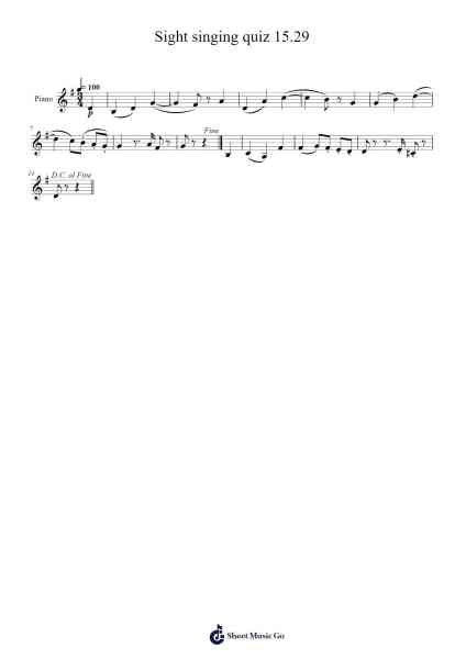 Sight singing quiz 15.29 Sheet Music by Clalap-Arr.Jannuel Graceche