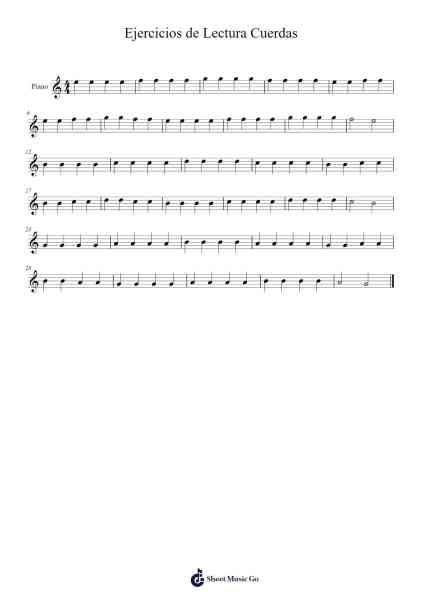Ejercicios de Lectura Cuerdas Sheet Music by Oscar Monzon-Arr.Oryet Zosoll