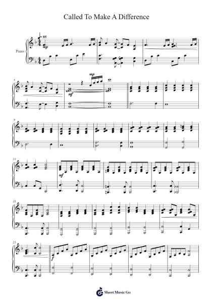 Called To Make A Difference Sheet Music by -Arr.Dekes