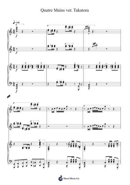 Quatre Mains ver. Takatora Sheet Music by Takatora-Arr.Morelard