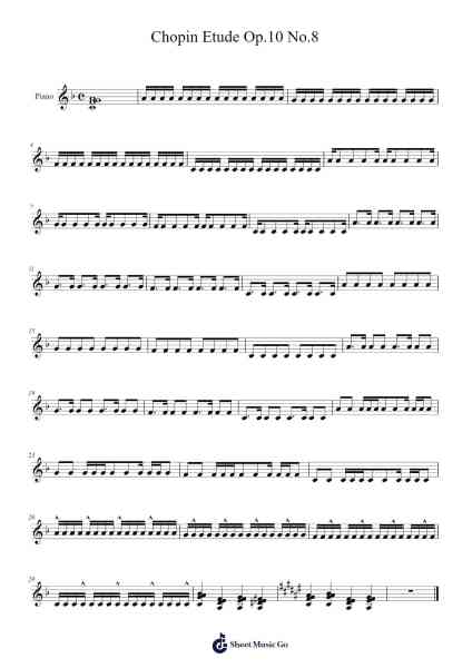 Étude Op. 10, No. 8 in F Major Sheet Music by Kitdi Harting-Arr.Francesyves