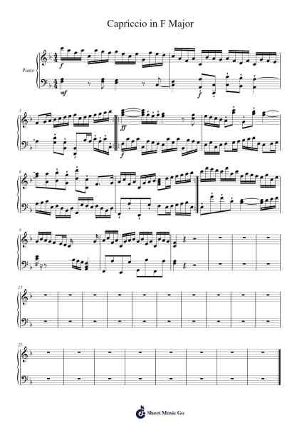 Capriccio in F Major Sheet Music by -Arr.Buckchad