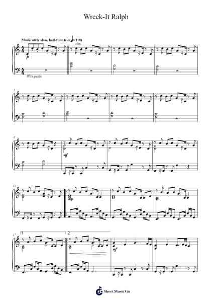 Wreck-It Ralph Sheet Music by Henry Jackman-Arr.Wancolm