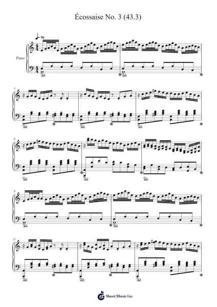 Écossaise No. 3 (43.3) Sheet Music by Hicksne-Arr.Ution Foxwer
