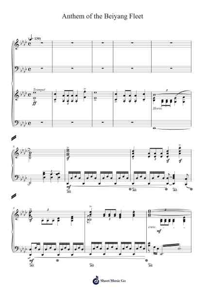 Anthem of the Beiyang Fleet Sheet Music by Xue Ye-Arr.Fastsmith Sainsrel