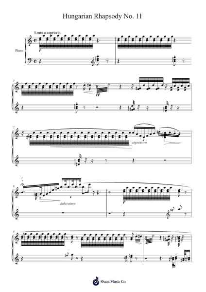 Hungarian Rhapsody No. 11 in A Minor, S.244/11 Sheet Music by Franz Liszt-Arr.Maclup
