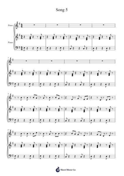 Song 5 Sheet Music by enzo d.-Arr.Quintle