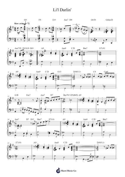 Li'l Darlin' Sheet Music by Neal Hefti-Arr.Fagee