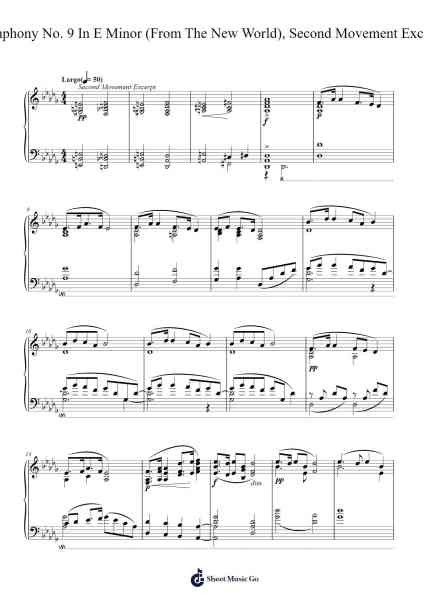 Symphony No. 9 in E Minor, Op. 95, B. 178 "From the New World": II. Largo Sheet Music by Antonín Dvořák-Arr.Alscroft Hylo