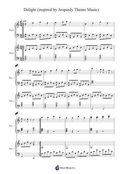 Delight (inspired by Jeopardy Theme Music) Sheet Music by user627709615-Arr.Roxanses Newmorse