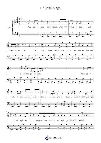 He-Man Sings Sheet Music by Slackcircus-Arr.Wattle
