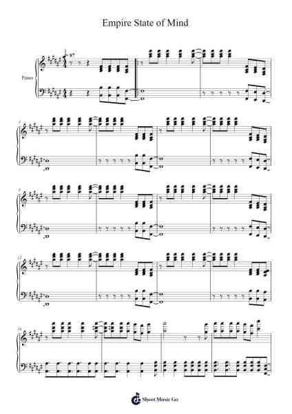 Empire State of Mind Sheet Music by Jay-Z/Alicia Keys-Arr.Sadave