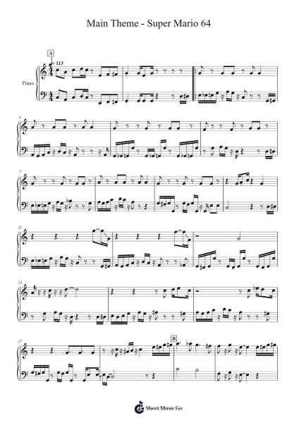 Main Theme - Super Mario 64 Sheet Music by Koji Kondo-Arr.Buckchad