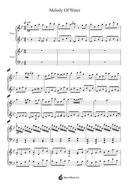 Melody Of Water Sheet Music by -Arr.Ninah
