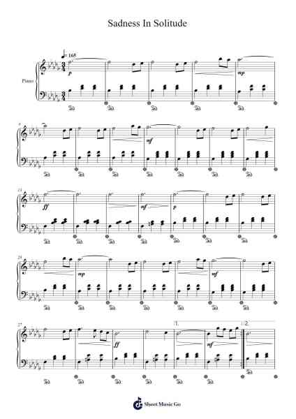 Sadness In Solitude Sheet Music by Stilkim-Arr.Everkeith Abters