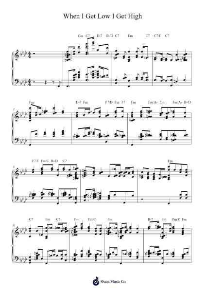 When I Get Low I Get High Sheet Music by Ella Fitzgerald-Arr.Hughgee