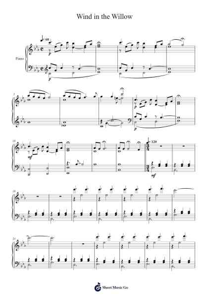 Wind in the Willow Sheet Music by Manshum-Arr.Popbraith Cookryl