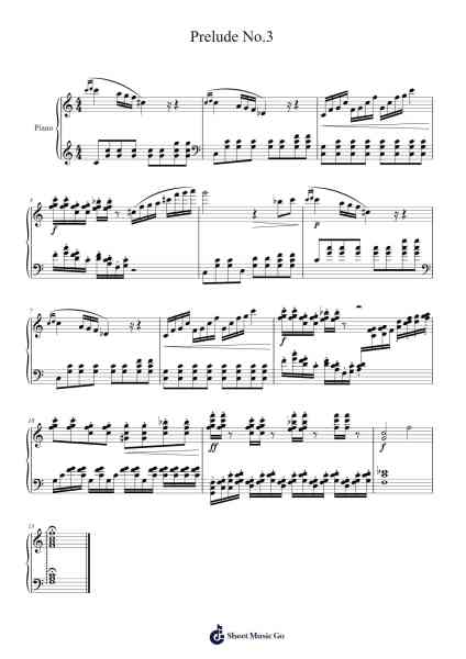 Prelude No.3 Sheet Music by Alexander Vaux-Arr.Hawhe