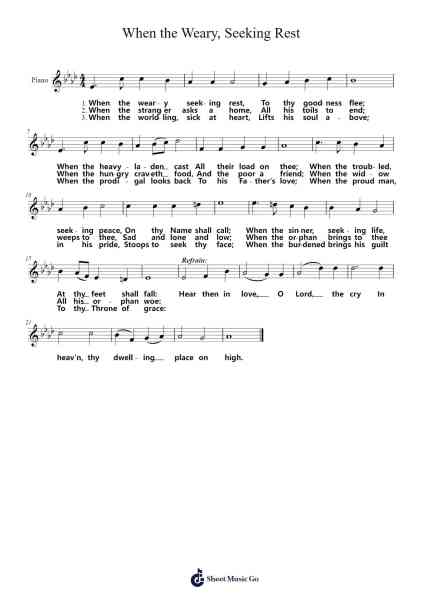 When the Weary, Seeking Rest Sheet Music by William H. Callcott-Arr.Duntrick