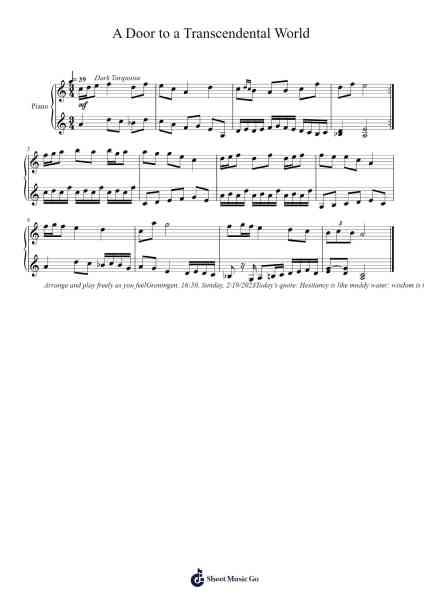 A Door to a Transcendental World Sheet Music by Toursbur-Arr.Beerthune