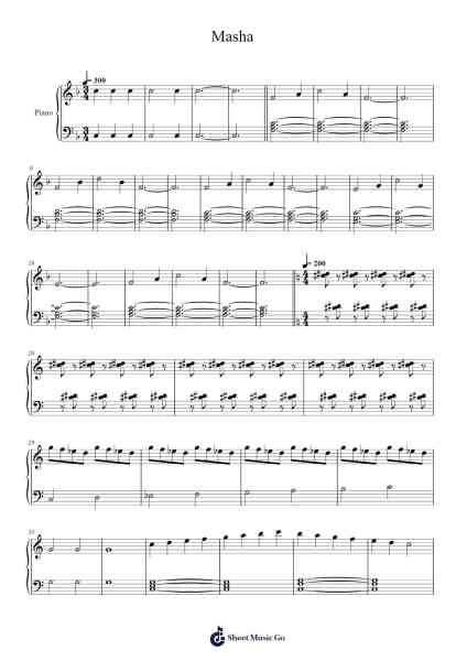 Masha Musica per pianoforte di Marya Millsap - Arr.Abralph Strares