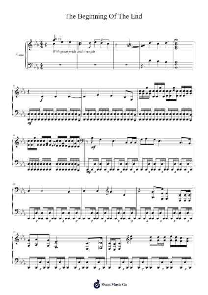 The Beginning Of The End Sheet Music by Takeharu Ishimoto-Arr.Laupound