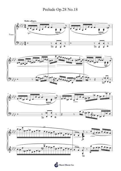 Prelude Op. 28 No. 18 in F Minor Sheet Music by Frédéric Chopin-Arr.Poshua Xansweet